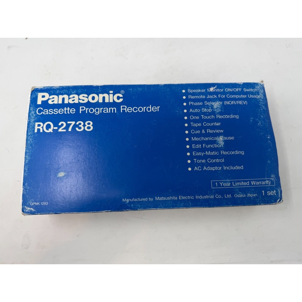 Vintage Panasonic RQ-2738 Computer Program Cassette Recorder Box Tested Works - Picture 3 of 11